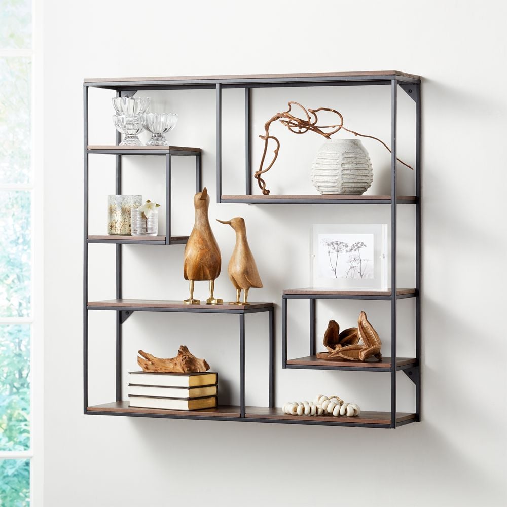 Decker Wood Cube Wall Shelf Crate and Barrel Havenly