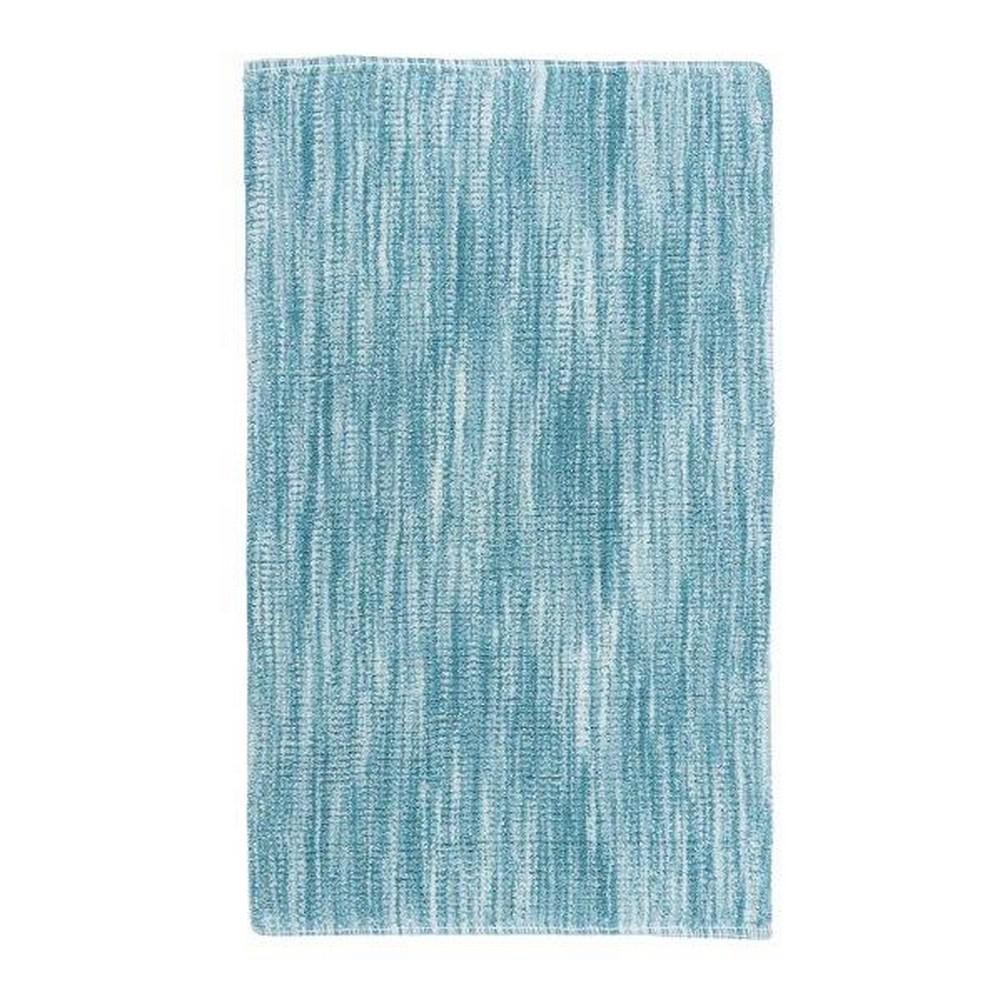 Tye Dye Teal (Blue) 21 in. x 34 in. Reversible Bath Rug Home Depot