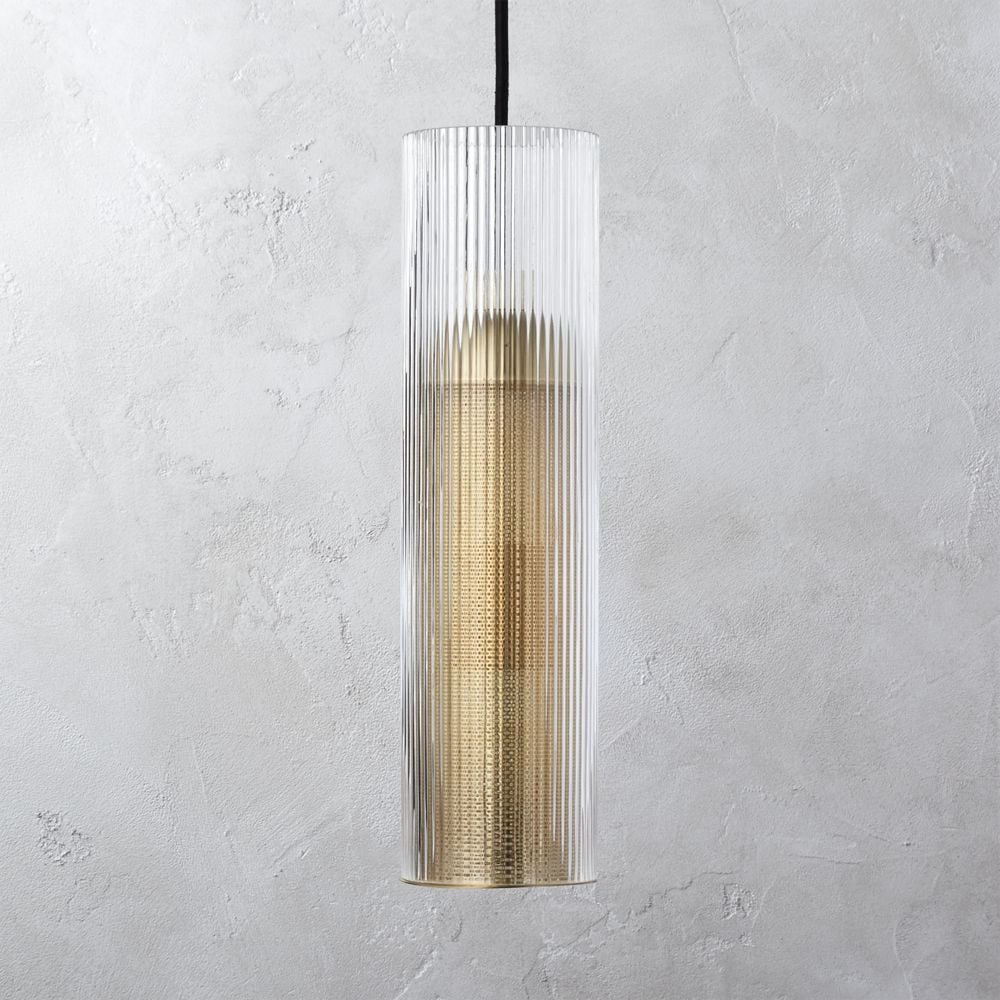 Striae Ribbed Glass Pendant Light Cb2 Havenly