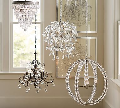 Bella Crystal Round Chandelier Pewter, Pottery Barn Bella Chandelier Review