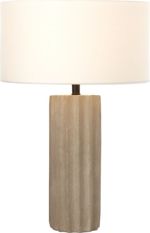 scallop white concrete table lamp