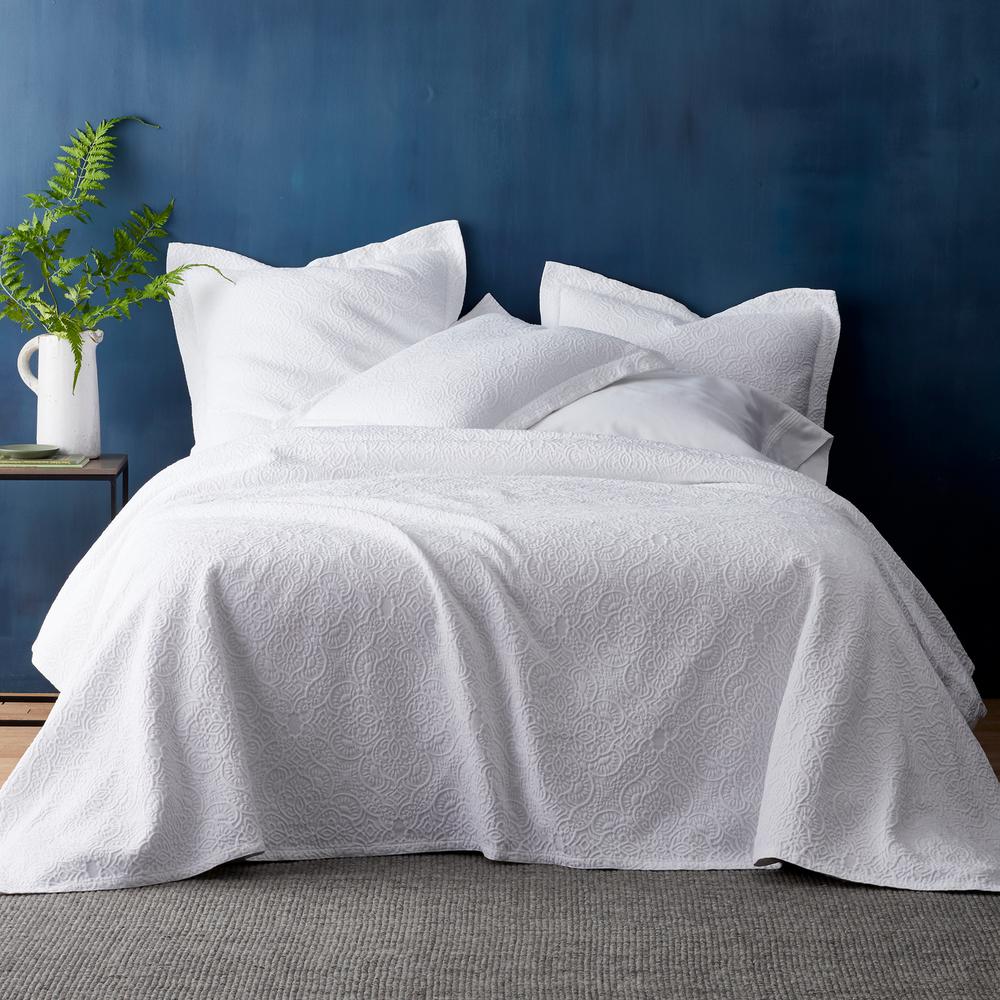 Westminister Cotton Matelasse Twin Coverlet in White Home Depot Havenly