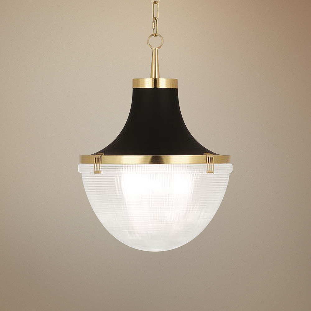 Brighton 13 Wide Modern Brass And Matte Black Pendant Light Style 75n08 Lamps Plus