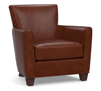 irving square arm leather recliner