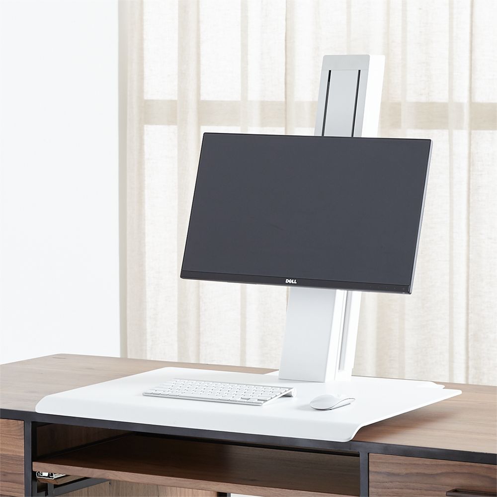 Humanscale ® White Single Monitor Quickstand Eco Standing Desk