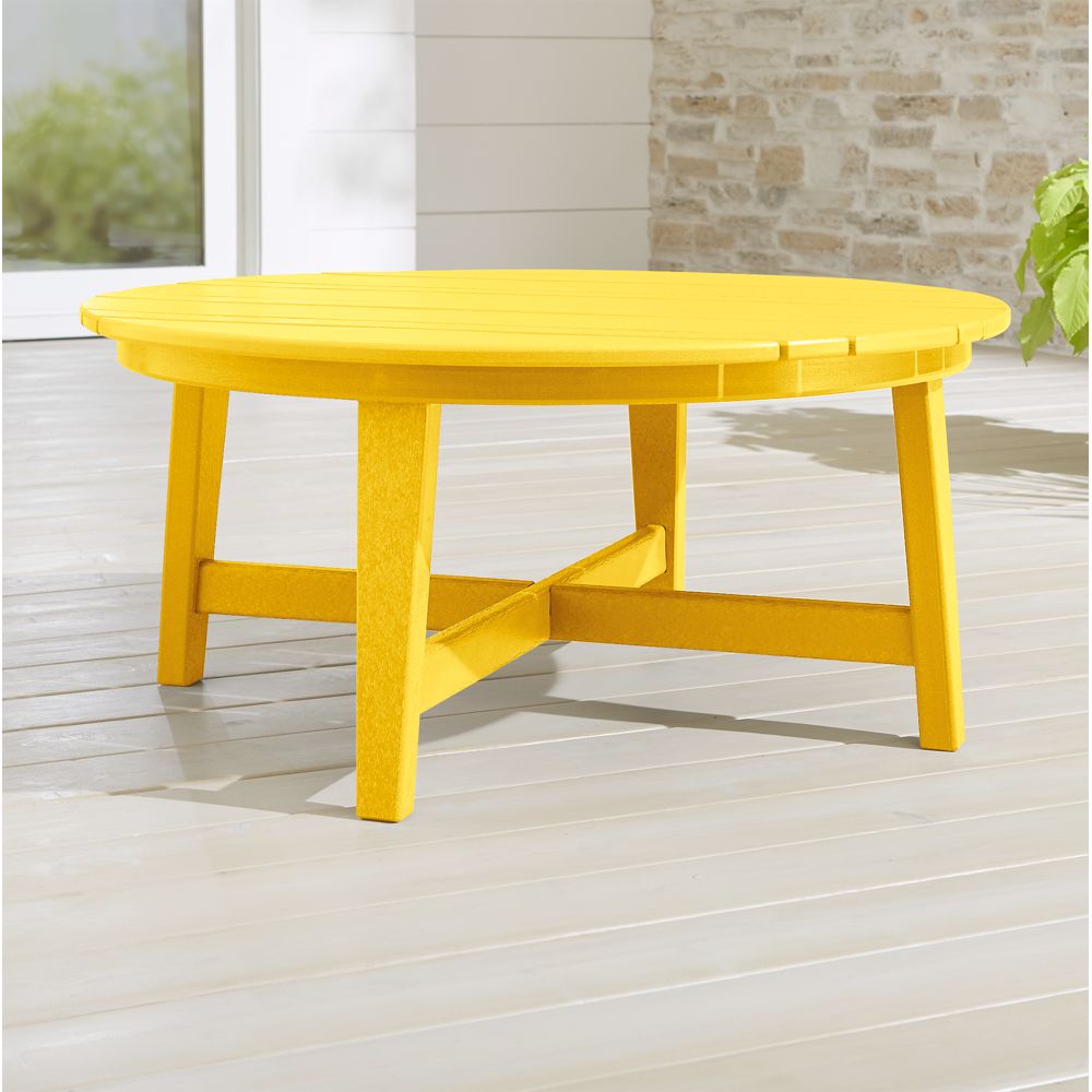 Vista II Lemon Adirondack Outdoor Coffee Table by POLYWOOD® Crate and
