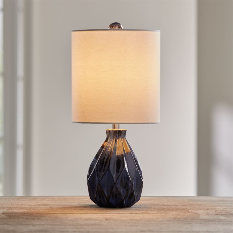 origami blue ceramic table lamp