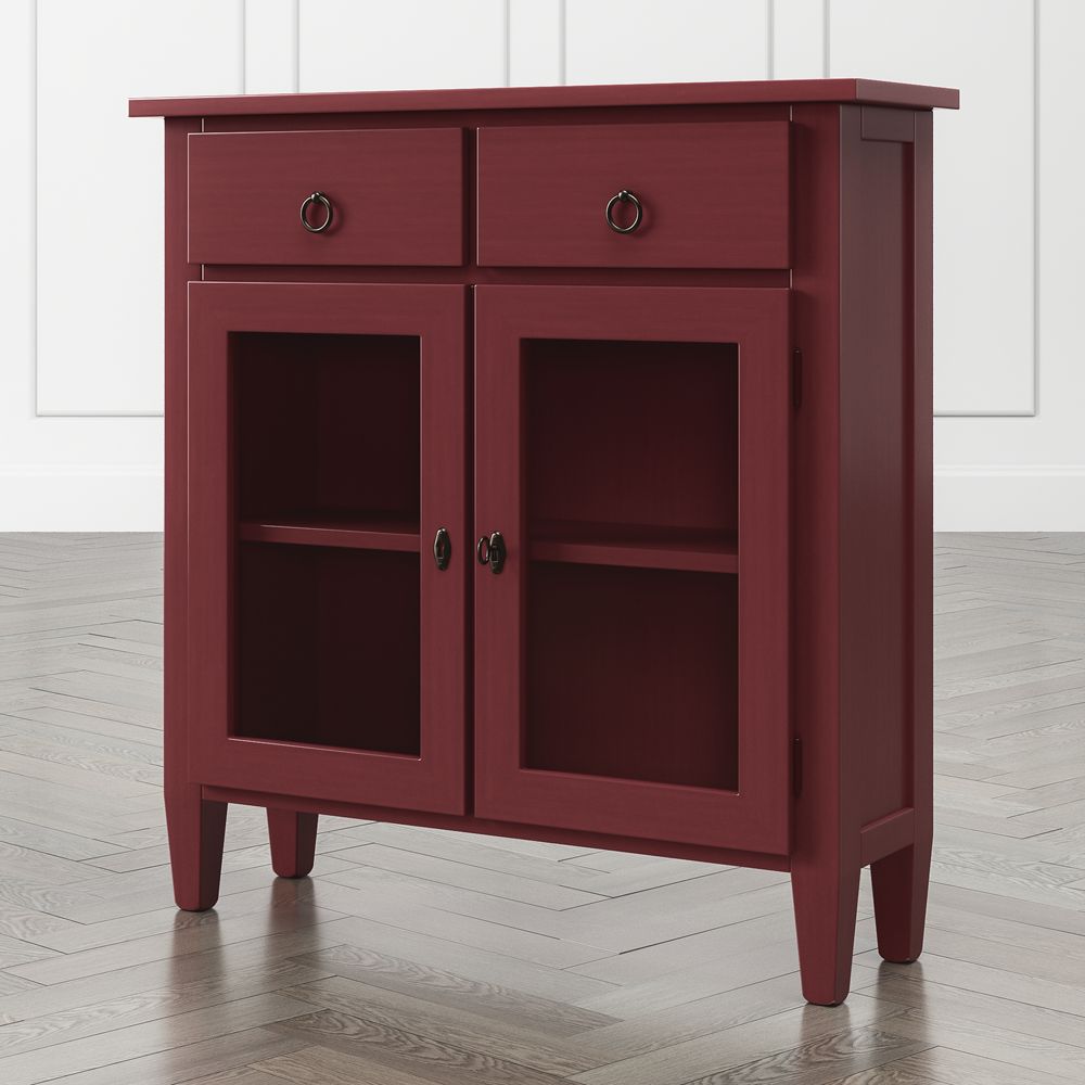 Stretto Red Entryway Cabinet - Crate and Barrel | Havenly