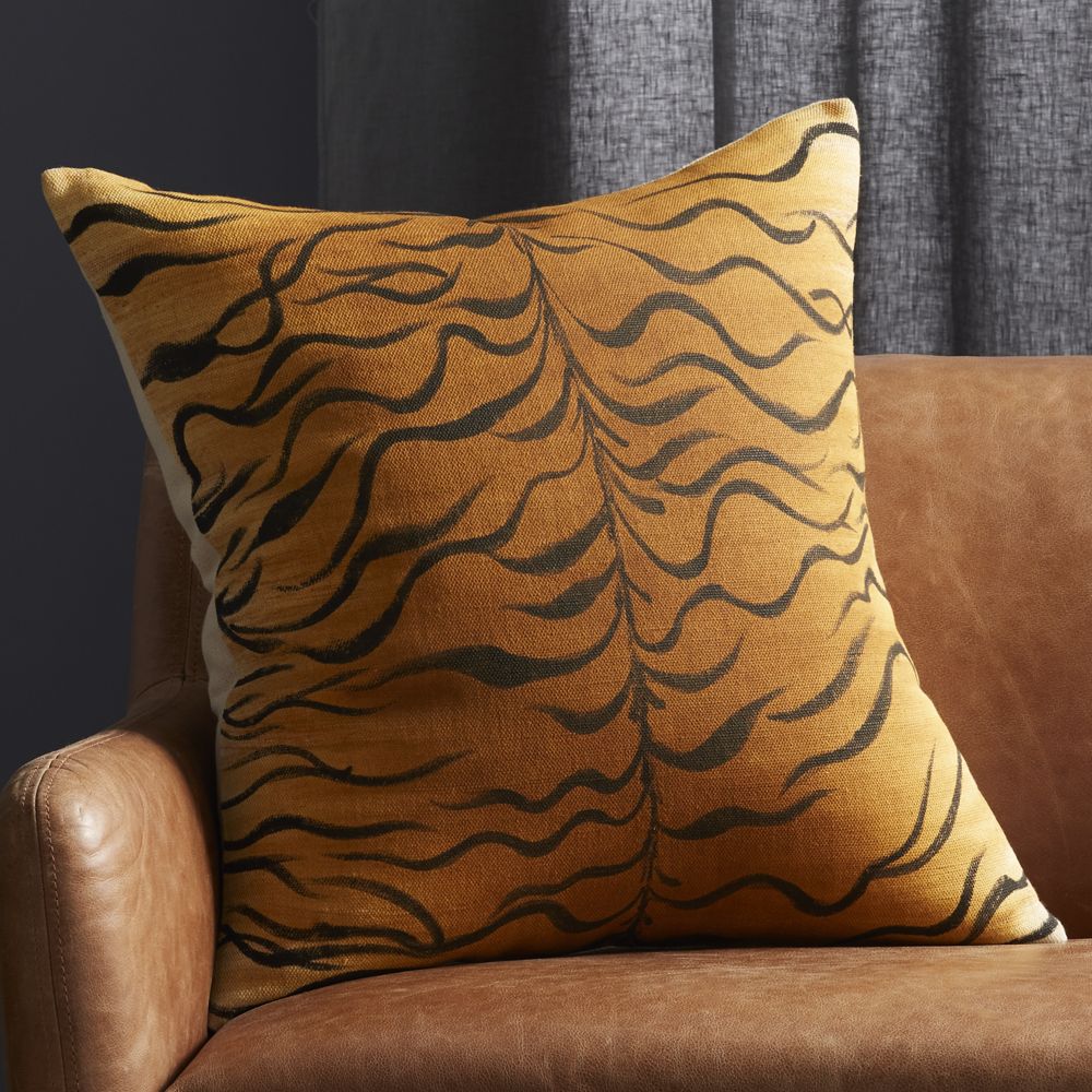 cb2 leopard pillow