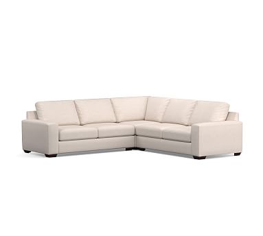 Big Sur Square Arm Upholstered 3-Piece L-Shaped Corner Sectional, Down ...