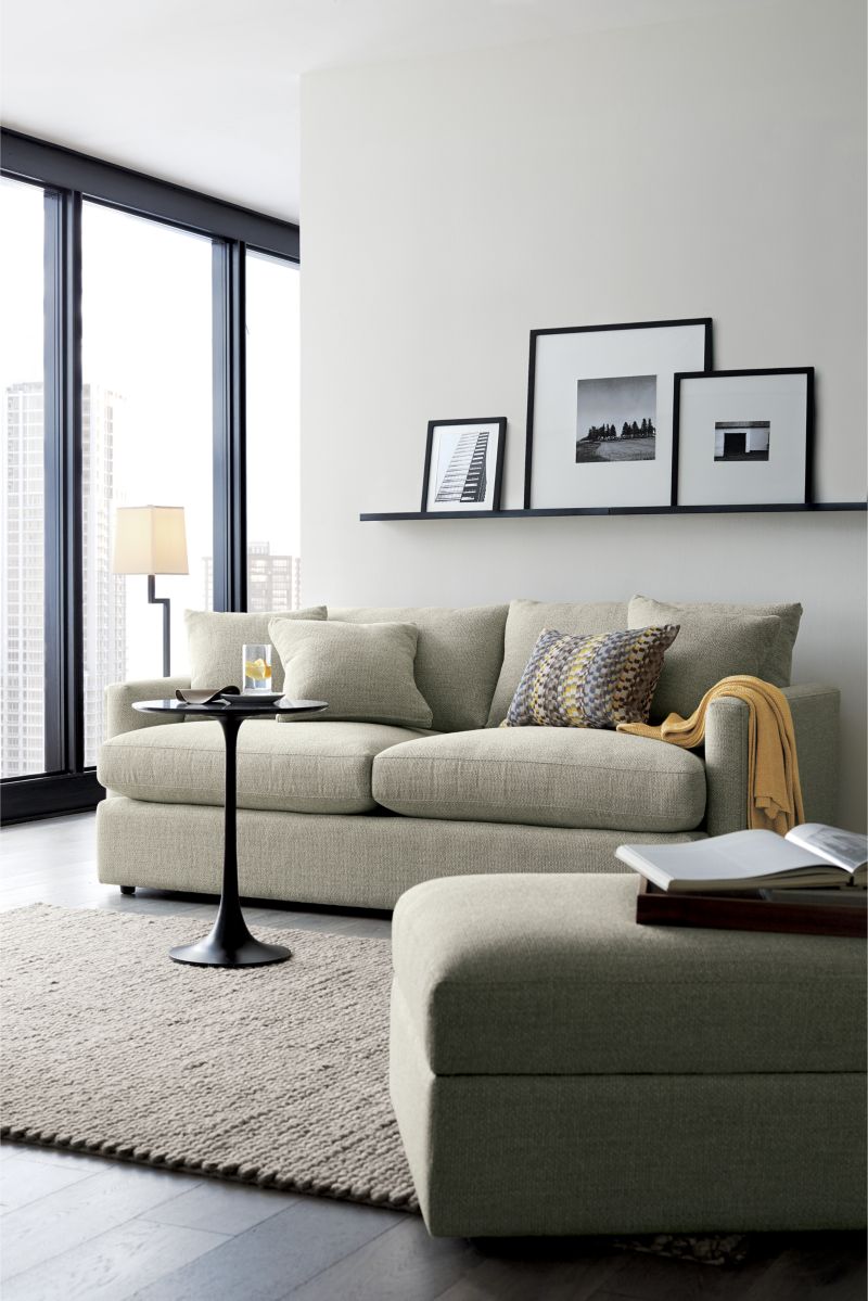 Lounge II 83" Sofa Taft Cement Crate and Barrel