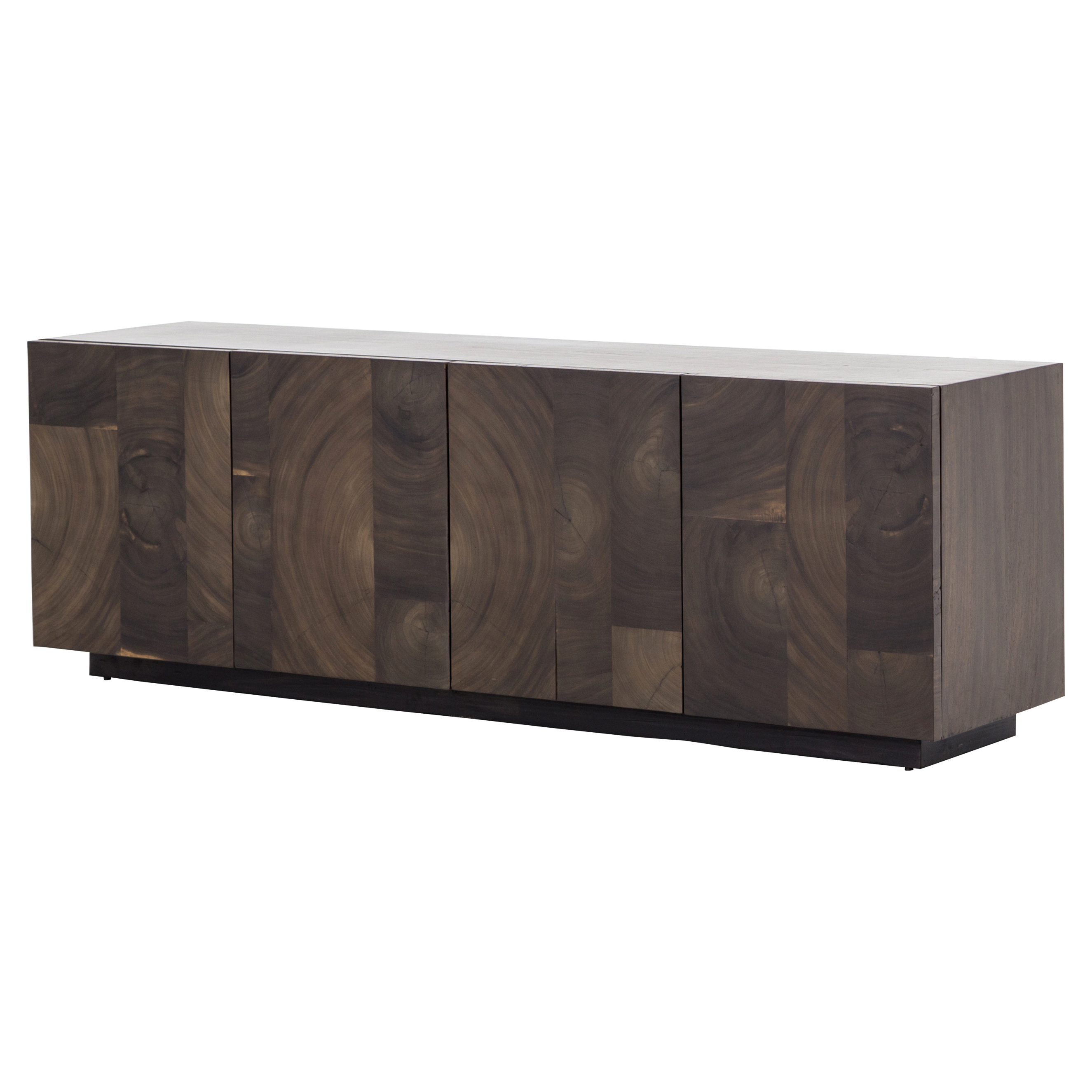 Fender Modern Rustic Dark Grey Saman Wood 4 Door Media Sideboard