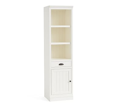 Aubrey 19'' Shelf with Cabinet, Dutch White - Pottery Barn | Havenly