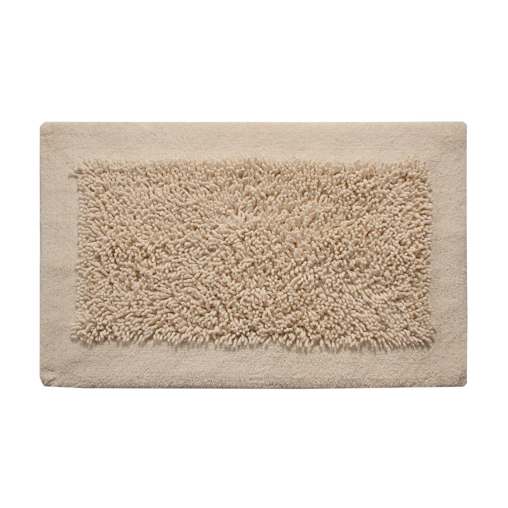 Bath Rug, Cotton and Chenille, 34x21 Inch, Latex Spray NonSkid Backing