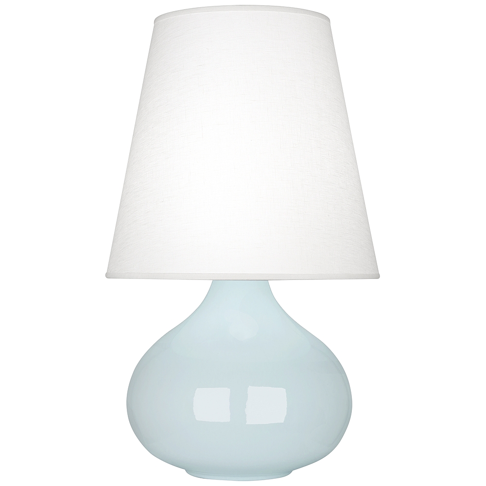 Robert Abbey June Baby Blue Table Lamp w/ Oyster Linen Shade - Style ...