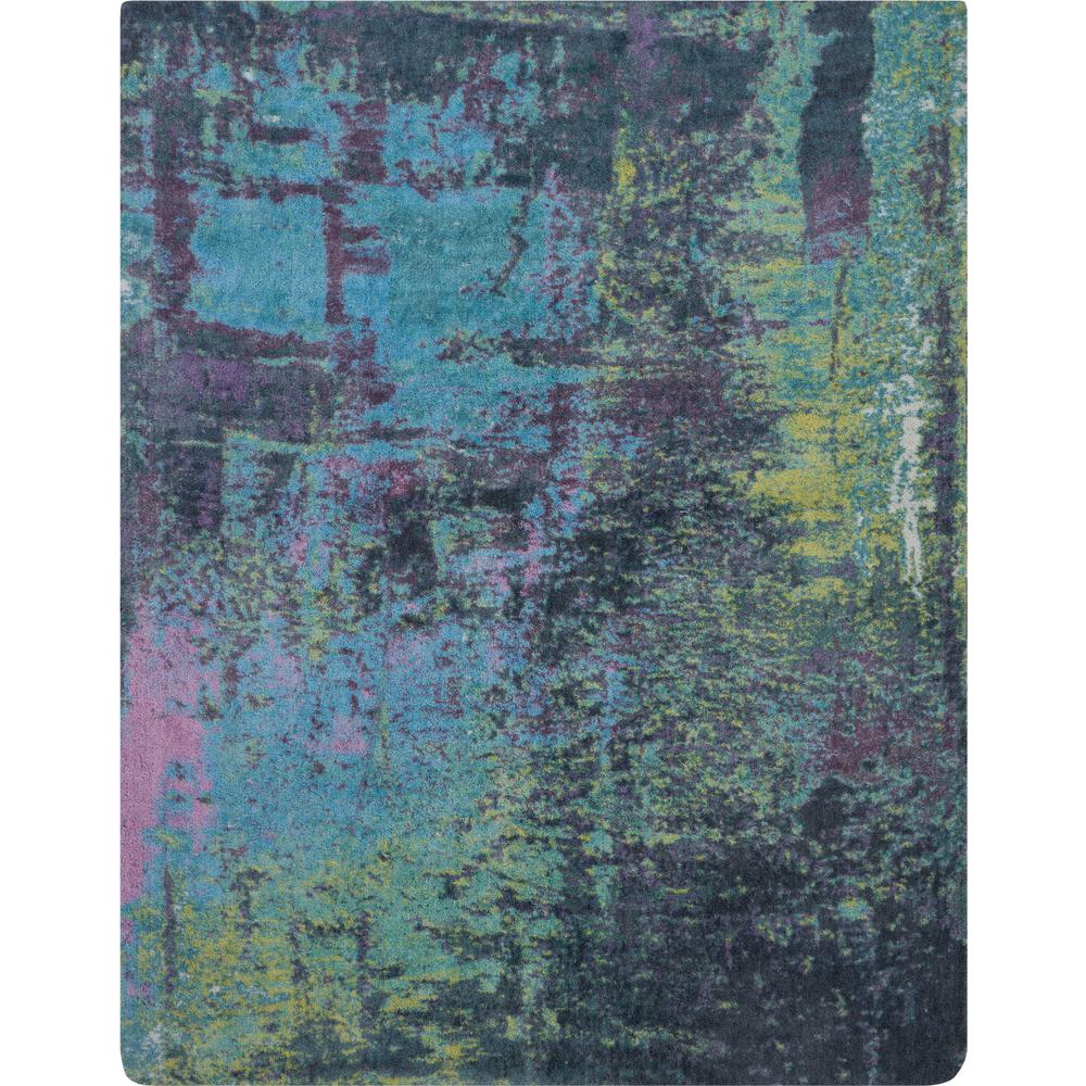 Nourison Abstract Shag 8' x 10' Teal (Blue) Multicolor Colorful Area