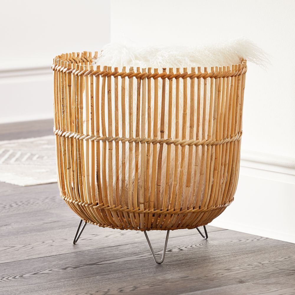 Palos Basket on Stand Crate and Barrel Havenly