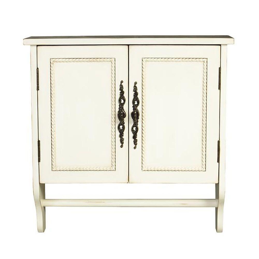 Home Decorators Collection Chelsea 24 In W X 24 In H X 8 In D Bathroom Storage Wall Cabinet With Towel Bar In Antique White Home Depot