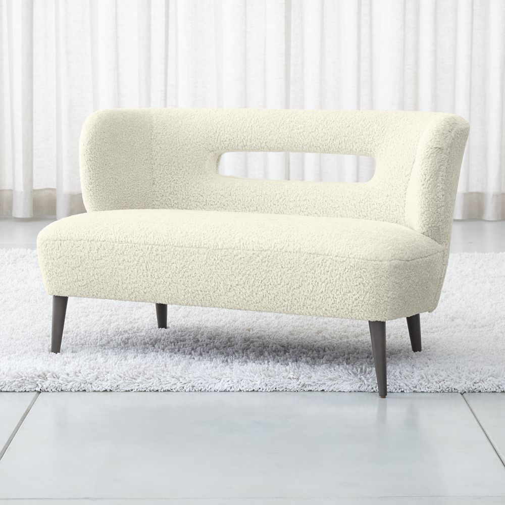 Mimi Vegan Lambskin Settee Crate and Barrel Havenly