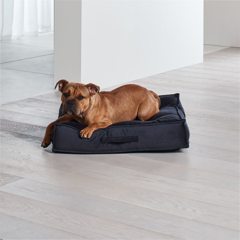 Piazza Medium Shale Tufted Dog Bed Crate and Barrel Havenly