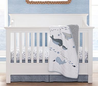 pottery barn whale sheets