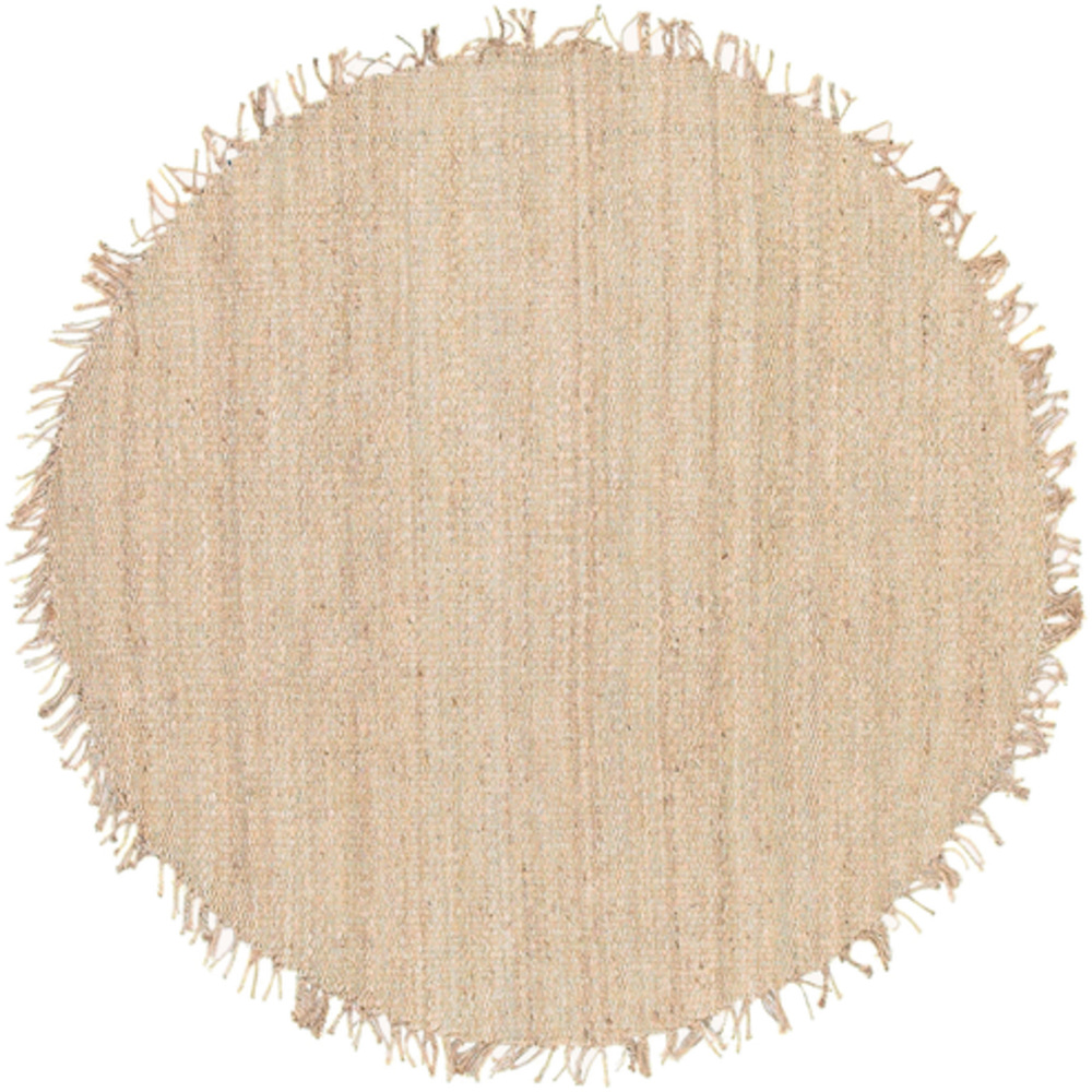 Jute Bleached 8' Round Area Rug Neva Home