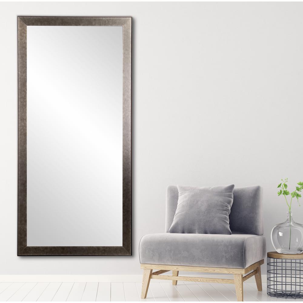 BrandtWorks 32 in. x 71 in. Distressed Black Metal Floor Mirror - Home ...