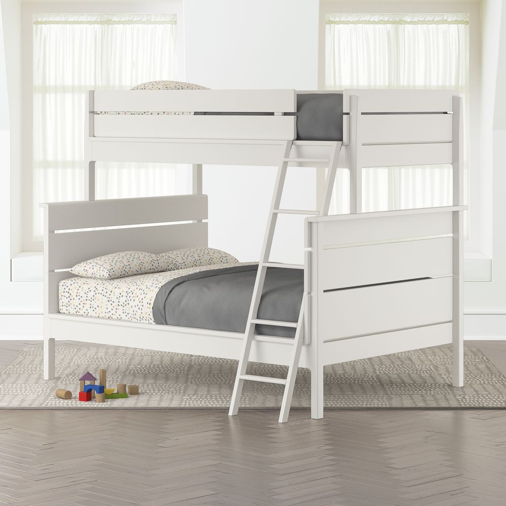 Wrightwood White Twin-Over-Full Bunk Bed - Crate and Barrel | Havenly