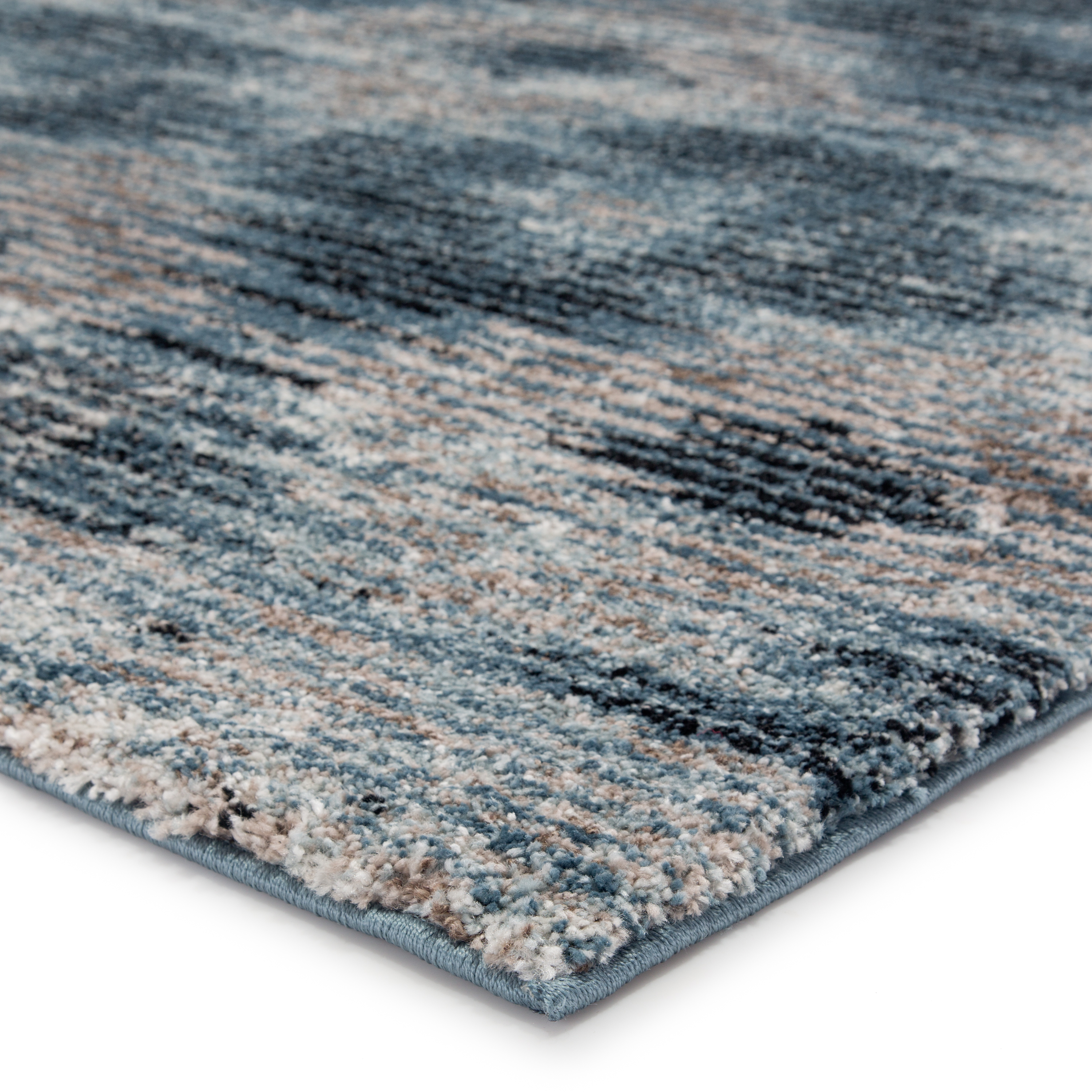 Ciara Geometric Gray/ Blue Runner Rug (2'6"X8') Collective Weavers