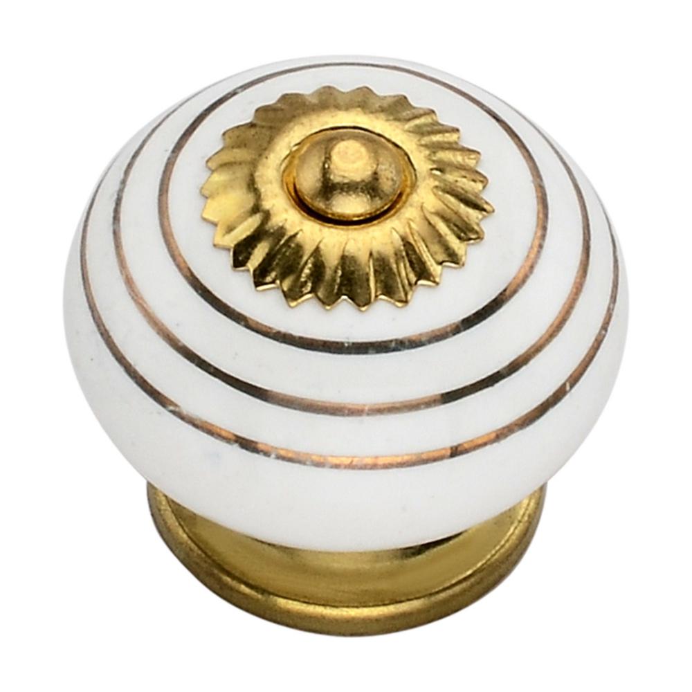 Ringed 1.57 in. Golden Round Knob Home Depot Havenly