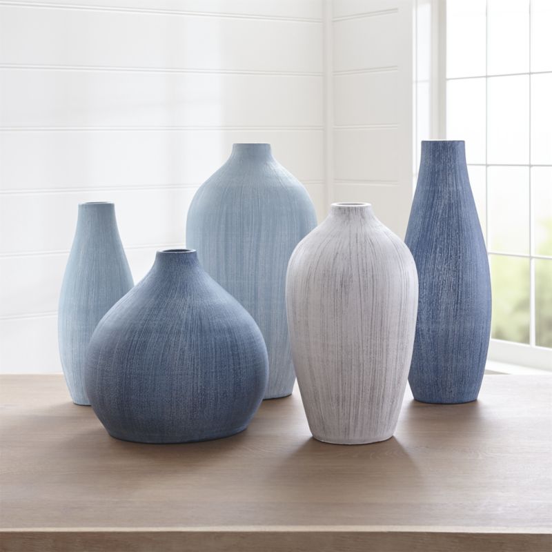 Annisa Light Blue Tall Vase Crate and Barrel Havenly