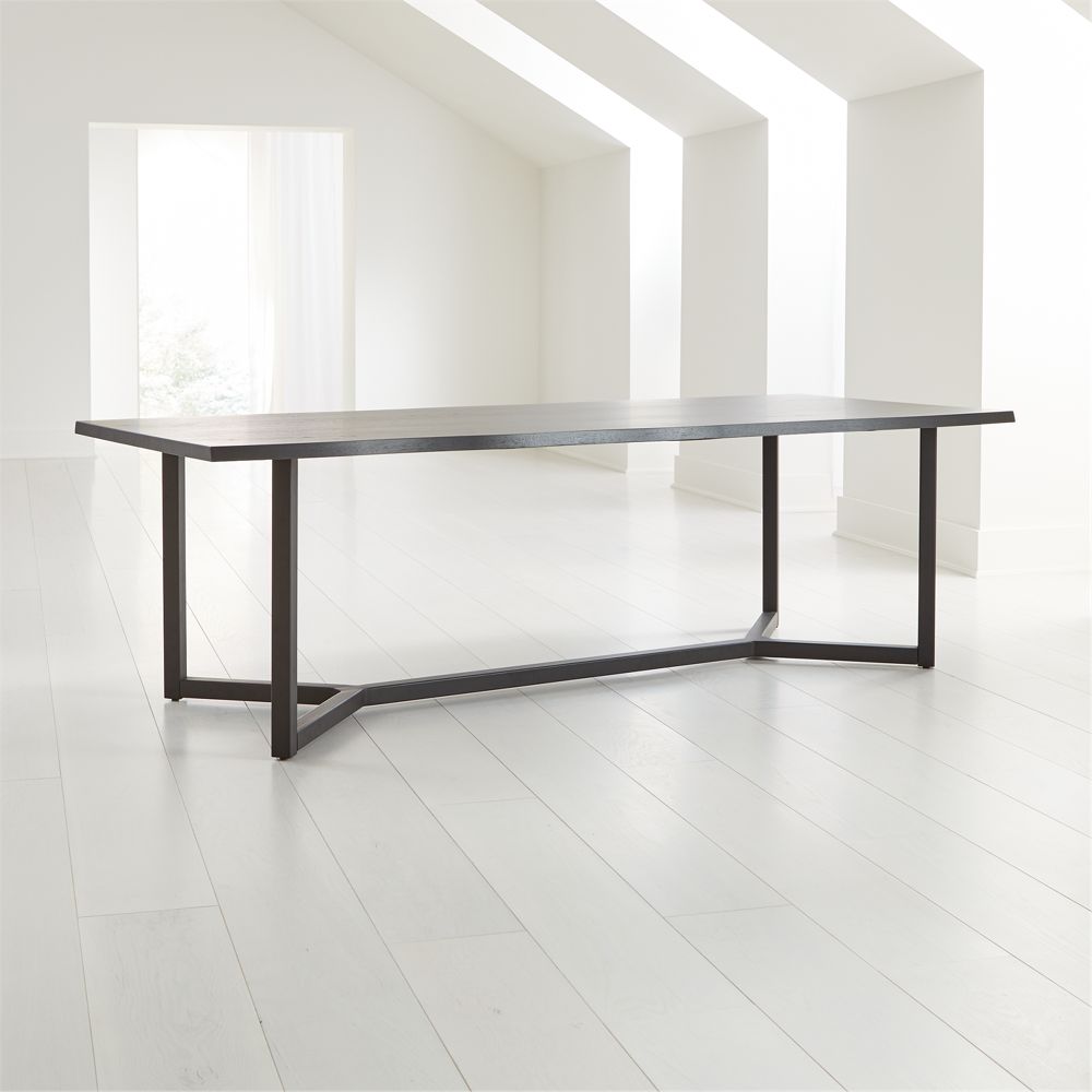Verge 100" Black Live Edge Dining Table Crate and Barrel Havenly