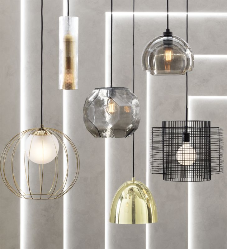 striae ribbed glass pendant light