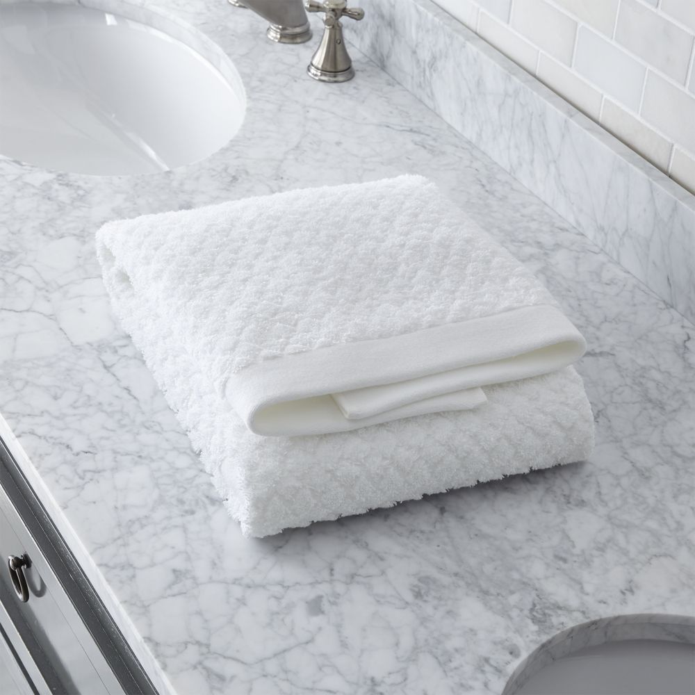 Sculpted Organic White Bath Towel Crate and Barrel Havenly