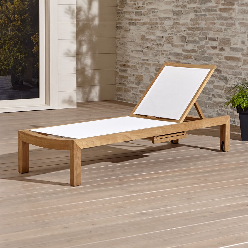 Regatta Natural Mesh Chaise Lounge Crate and Barrel Havenly