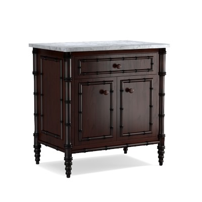 black nightstand with marble top