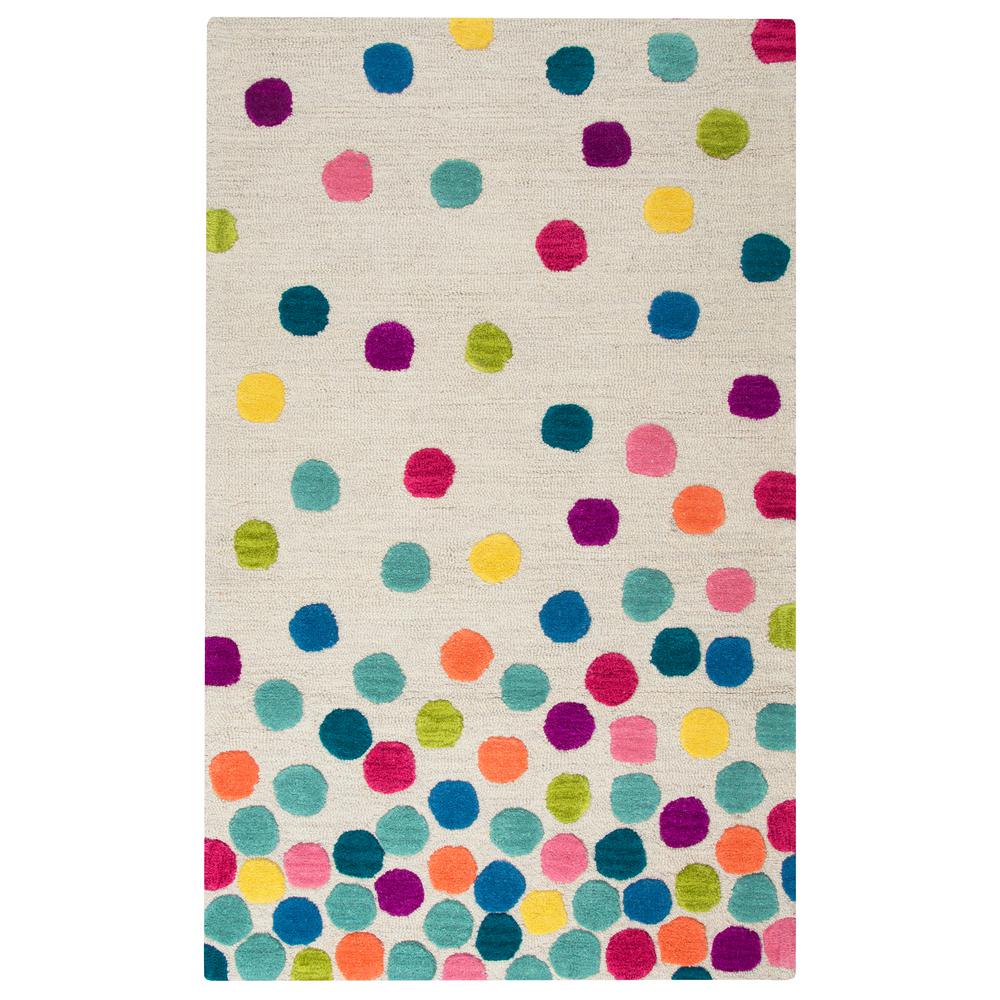 RIZTEX, USA Playground MultiColored 5 ft. x 7 ft. Polka Dot Area Rug