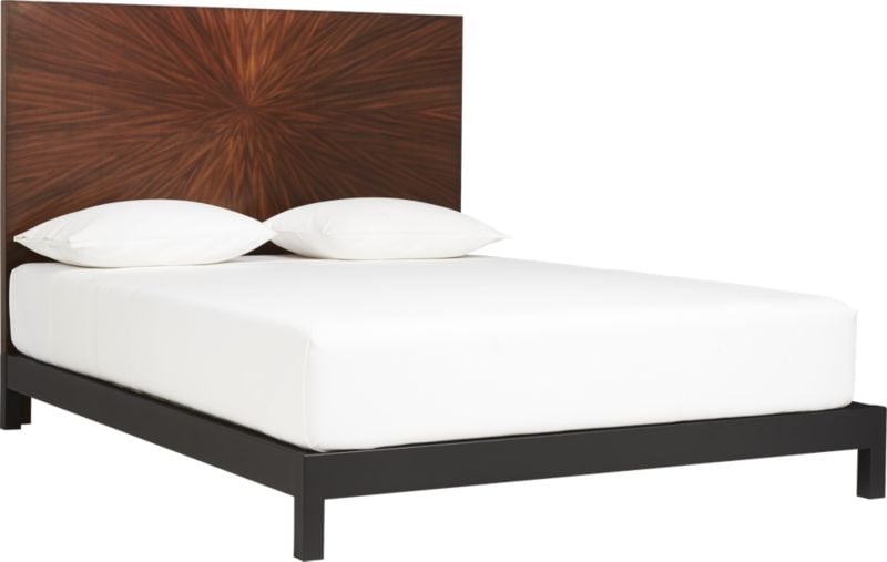 Ray Marquetry Headboard Queen Wood Frame CB2 Havenly