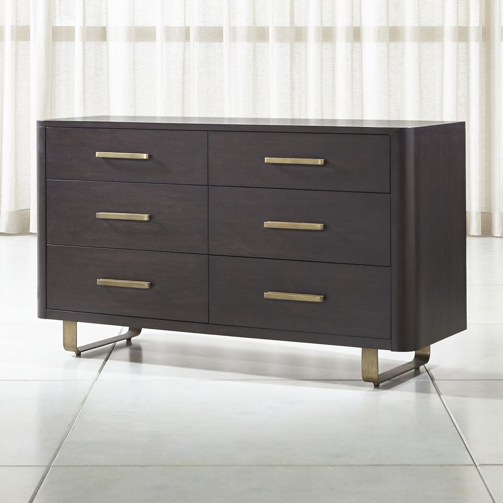 Gwen 6Drawer Wood and Metal Dresser Crate and Barrel Havenly
