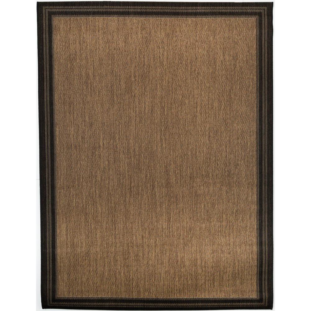 Hampton Bay Border Black Brown 5 ft. 3 in. x 7 ft. Indoor/Outdoor Area