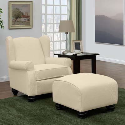 meltzer wingback chair and ottoman