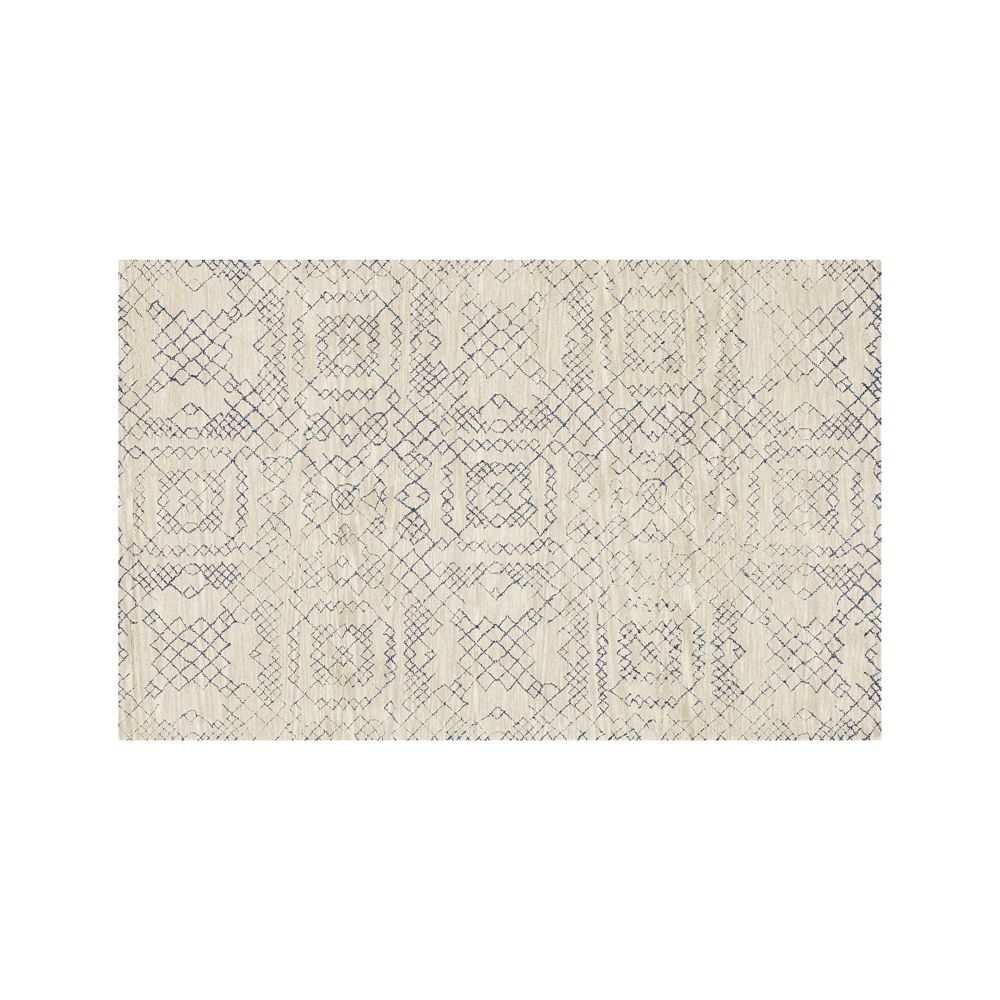 Azulejo Neutral Moroccan Style Area Rug 5'x8' Crate and Barrel Havenly