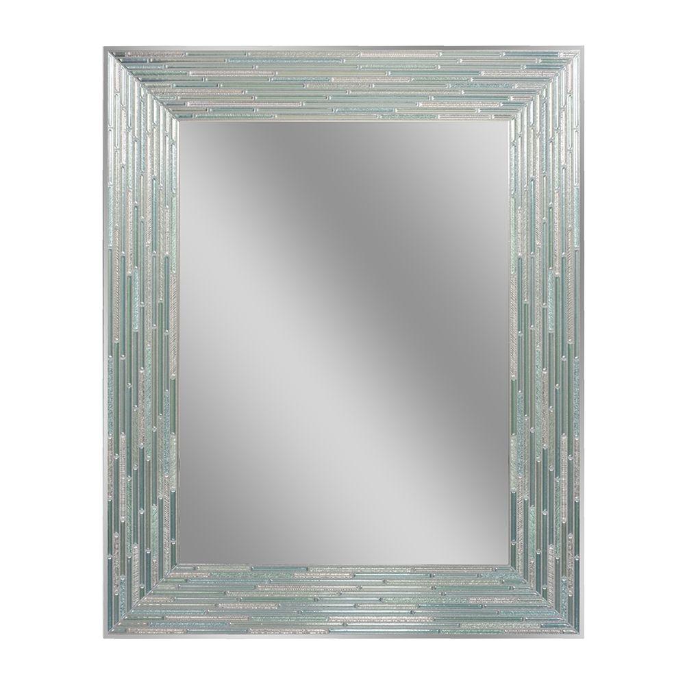 W Reeded Sea Glass Wall Mirror Green, Frameless Full Length Mirror Home Depot
