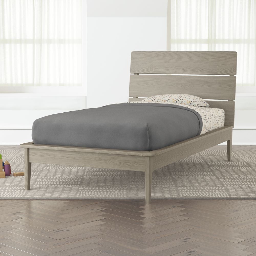Wrightwood Grey Stain Twin Bed Crate and Barrel Havenly