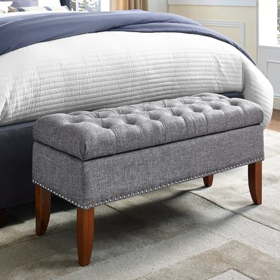 mortensen upholstered flip top storage bench