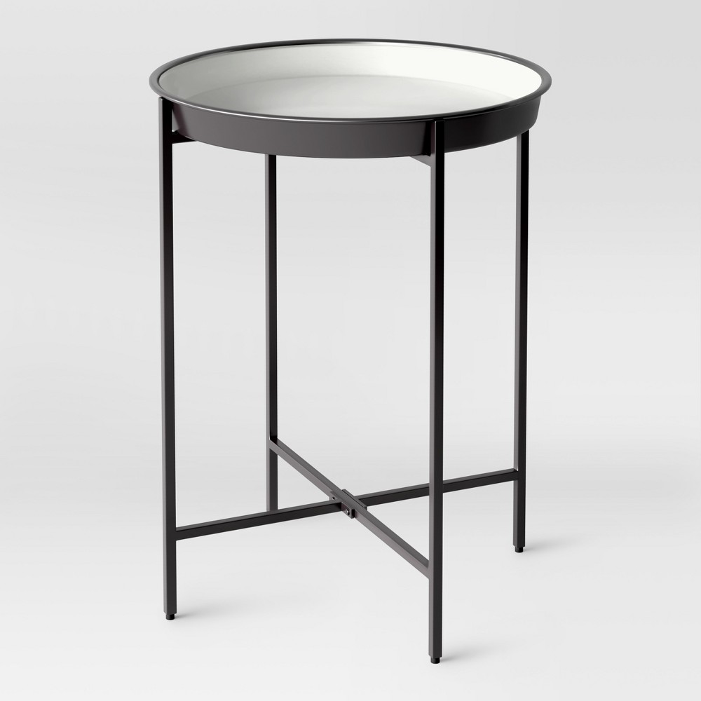 target black metal side table