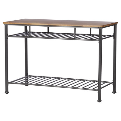 Tania prep table store with wood top