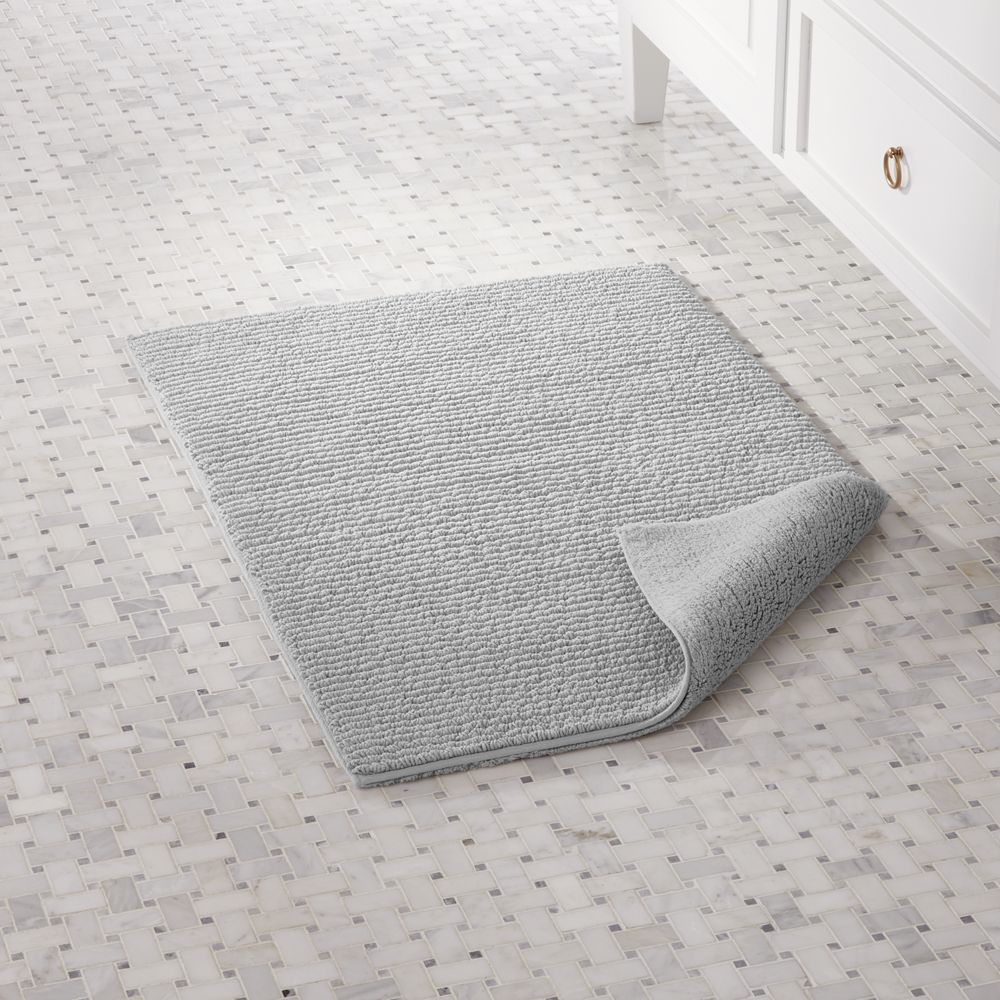 Rylan Cotton Ribbed Reversible Silver Bath Rug 24"x36" Crate and