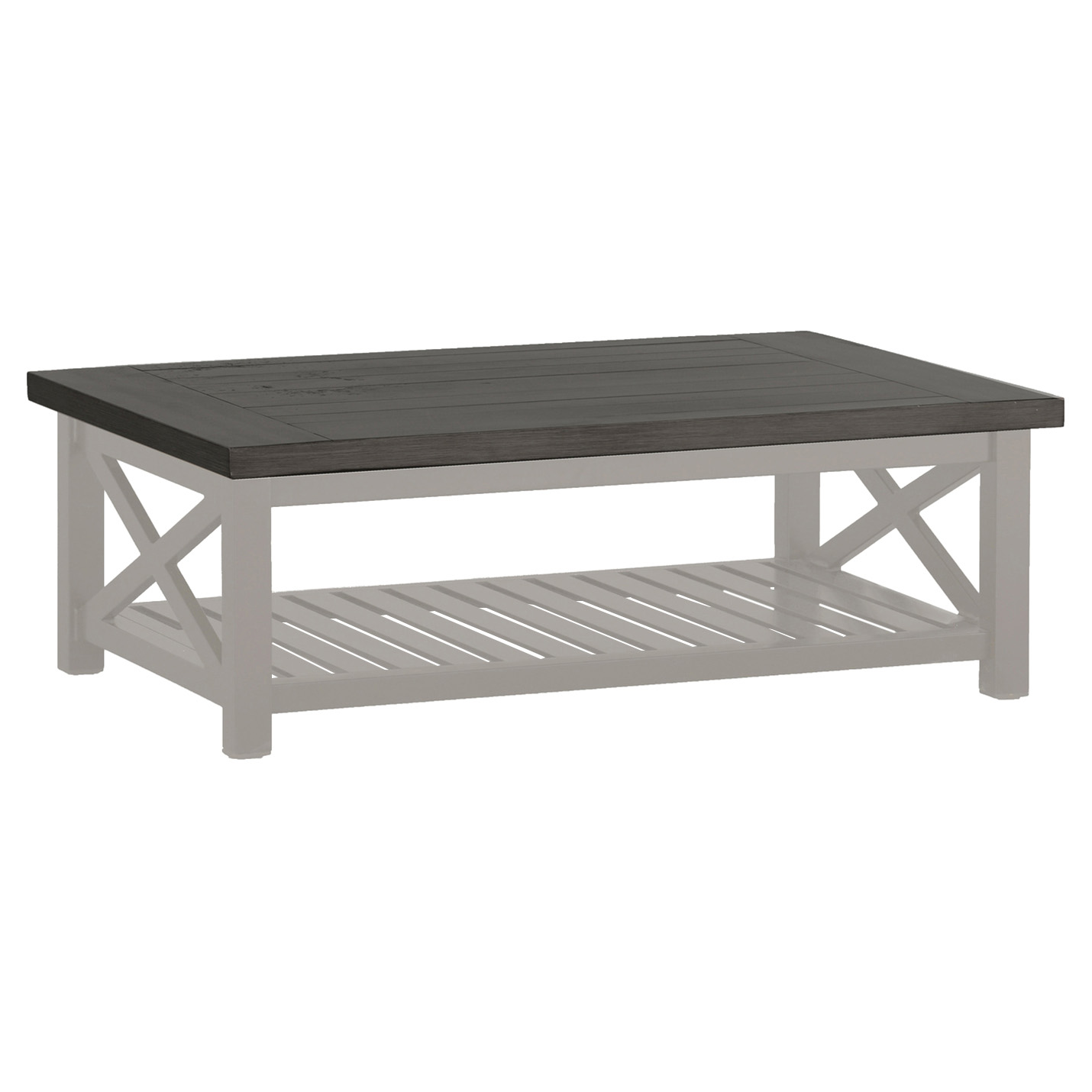 Summer Classics Cahaba Modern Slate Grey Outdoor Coffee Table One Shelf