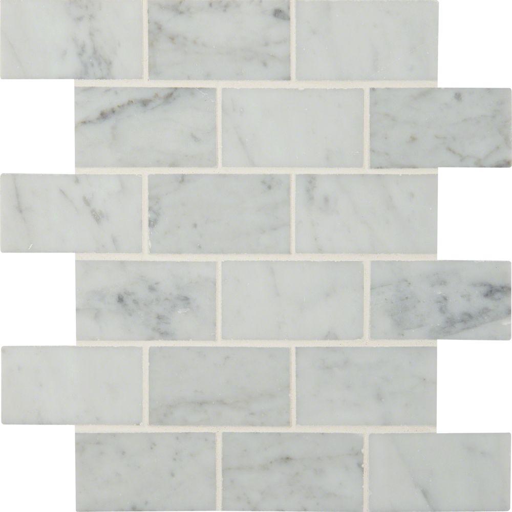 Msi Carrara White 12 In X 10, Carrara Marble Tile Home Depot